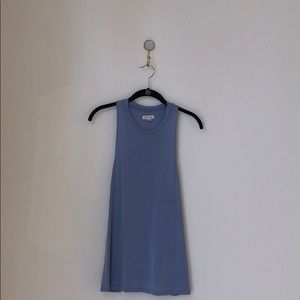 UO Silence + Noise Lizzy Cupro High Neck Tank Blue